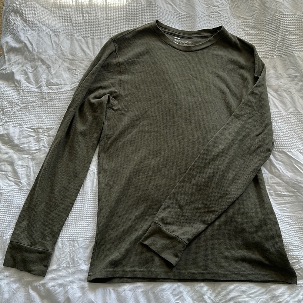 Public Opinion long sleeve waffle tee